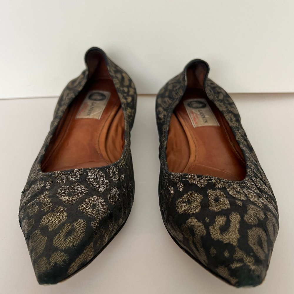 Lanvin Ballerina Flats pointed toe animal print